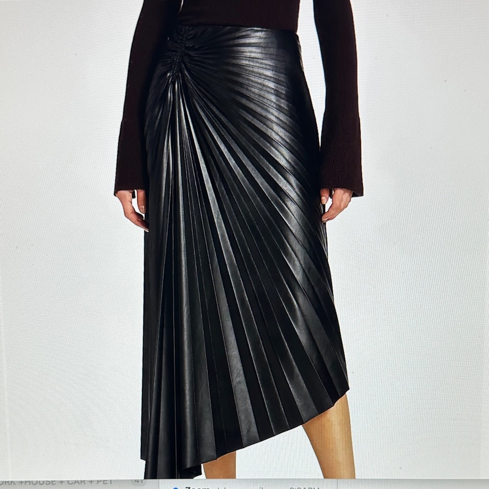 A.L.C. Black  Asymmetrical Pleated Skirt